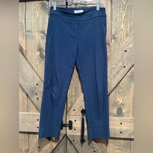 Margaret M Navy Blue Patterned Pants
